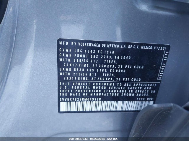 3VV5X7B29RM049928 Volkswagen Taos 1.5t S