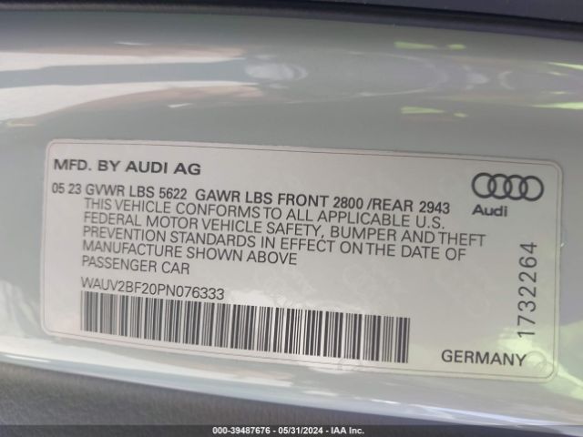 2023 AUDI A7 SPORTBACK WAUV2BF20PN076333 Photo 8
