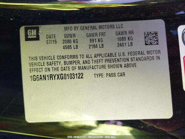 1G6AN1RYXG0103122 Cadillac ATS-V