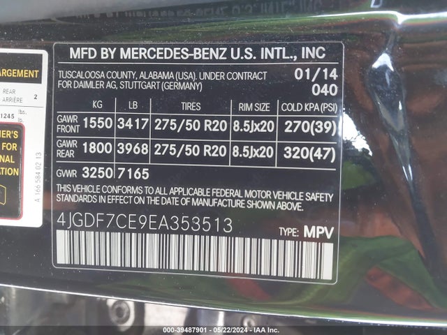 4JGDF7CE9EA353513 Mercedes-Benz Gl-Class