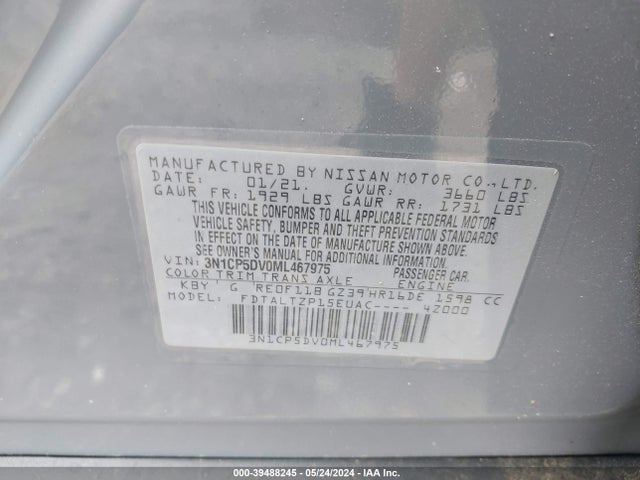 Nissan Kicks Sr Xtronic Cvt 2021 3N1CP5DV0ML467975 Image 9