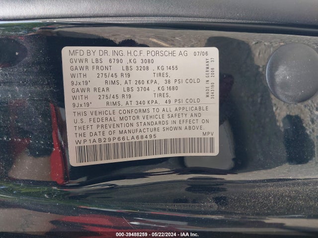 2006 PORSCHE CAYENNE WP1AB29P66LA68495 Photo 8