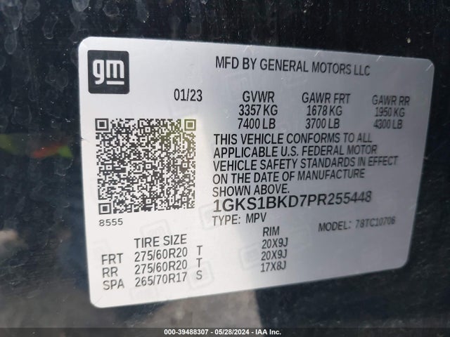 GMC Yukon 2wd Slt 2023 1GKS1BKD7PR255448 Image 9