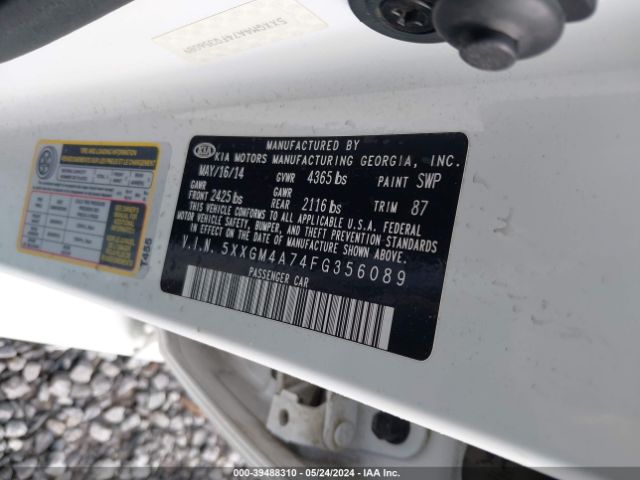 5XXGM4A74FG356089 KIA Optima Lx