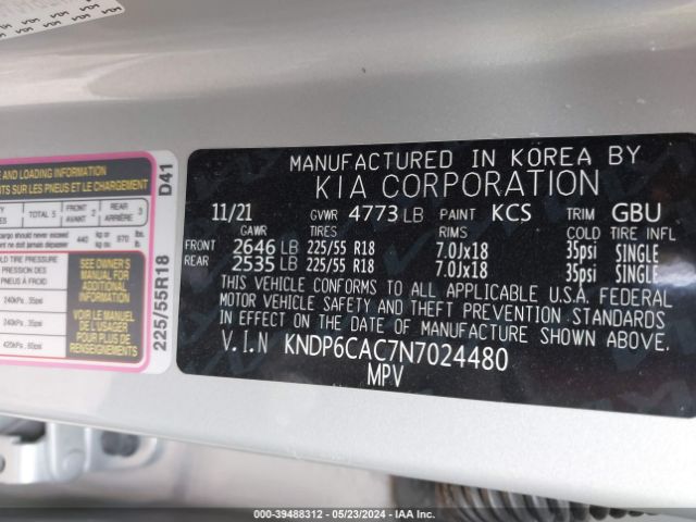 KNDP6CAC7N7024480 KIA Sportage Nightfall Edition