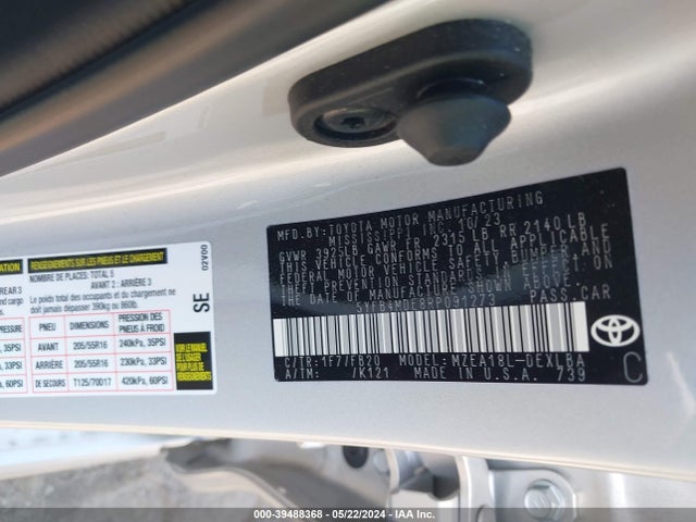 Toyota COROLLA LE 2024 5YFB4MDE8RP091273 Image 9