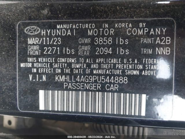 KMHLL4AG9PU544888 Hyundai ELANTRA SE