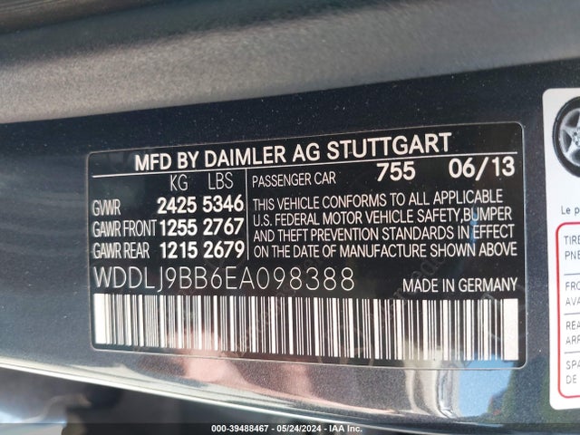 WDDLJ9BB6EA098388 Mercedes-Benz Cls 550 4matic