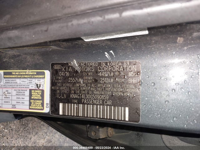 KIA Optima Lx 2016 KNAGT4L30G5090859 Image 9