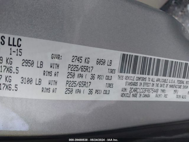 2C4RC1CG3FR675448 Chrysler Town & Country Touring-l