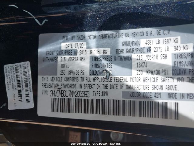 3MVDMBDL7MM203393 Mazda Cx-30 Premium