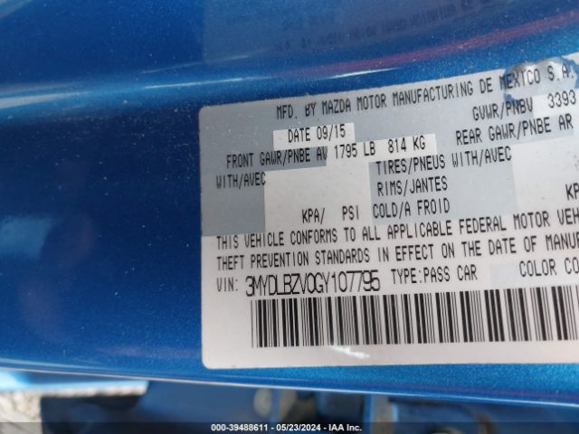 3MYDLBZV0GY107795 Scion IA