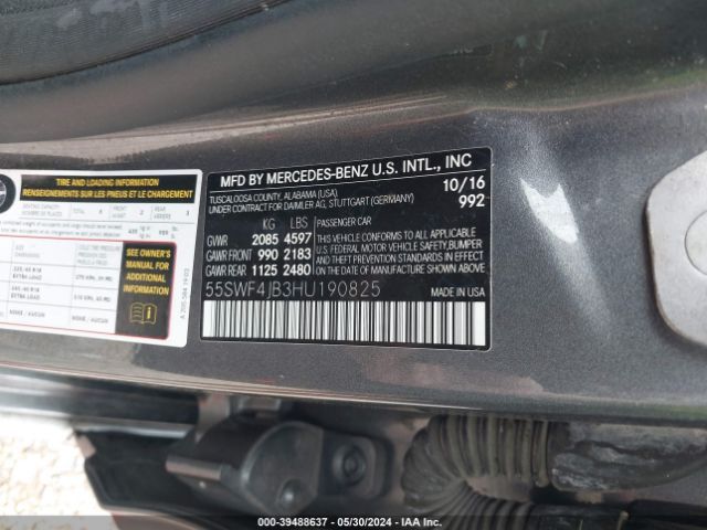 55SWF4JB3HU190825 Mercedes-Benz C 300 Luxury/sport