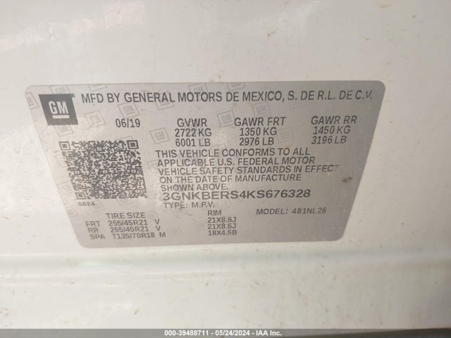 Chevrolet BLAZER RS 2019 3GNKBERS4KS676328 Image 9