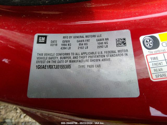 1G6AE1RX7J0155385 Cadillac Ats Standard