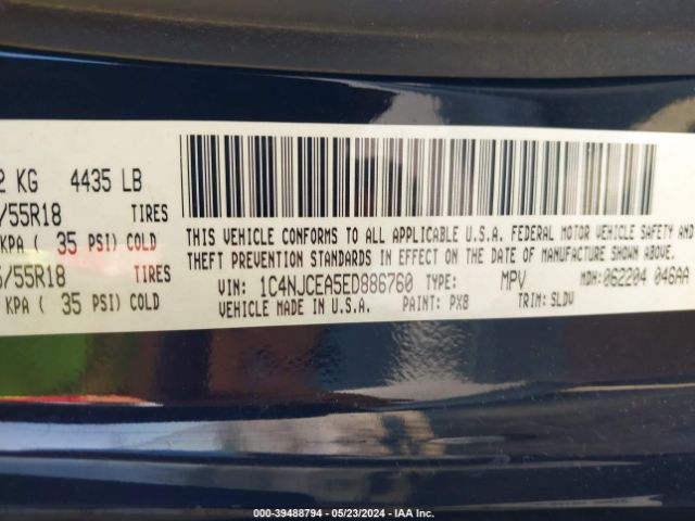 1C4NJCEA5ED886760 Jeep Compass High Altitude
