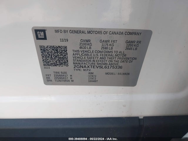 Chevrolet Equinox Awd 2fl 2020 2GNAXTEV5L6175336 Image 9