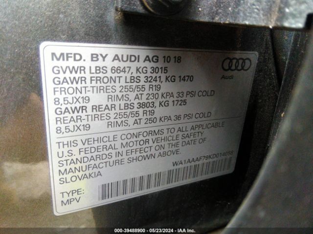 WA1AAAF79KD014058 Audi Q7 55 Premium/55 Se Premium