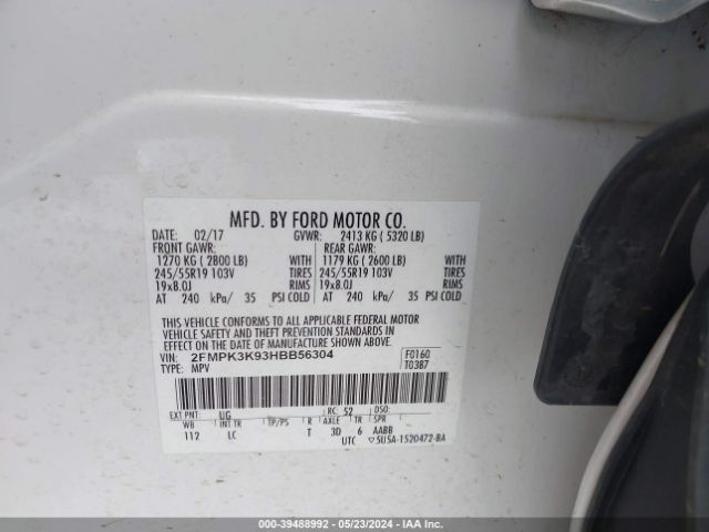 2FMPK3K93HBB56304 Ford Edge Titanium