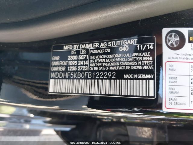 WDDHF5KB0FB122292 Mercedes-Benz E 350