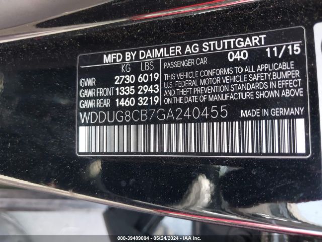 WDDUG8CB7GA240455 Mercedes-Benz S 550