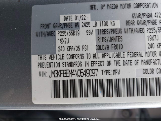 JM3KFBEM4N0549097 Mazda Cx-5 2.5 S Premium Plus
