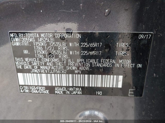 Toyota RAV4 LE 2018 JTMZFREV7JJ156062 Image 16