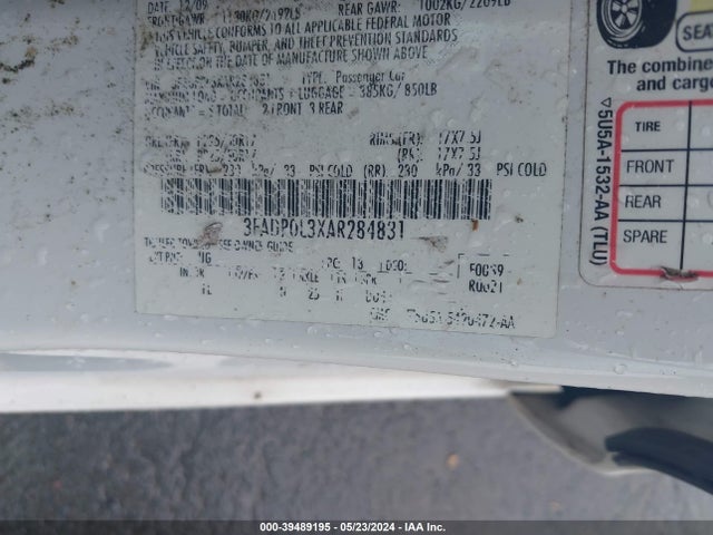 Продаж на аукціоні авто 2010 Ford Fusion Hybrid, vin: 3FADP0L3XAR284831, номер лоту: 39489195