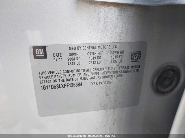 Chevrolet MALIBU 2LT 2015 1G11D5SLXFF126684 Image 9