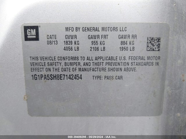 Chevrolet Cruze Ls Auto 2014 1G1PA5SH8E7142454 Image 9