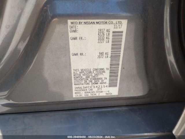 1N4AL3AP2JC142154 Nissan Altima 2.5 Sr