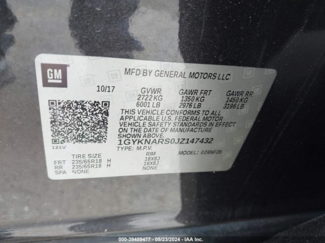 1GYKNARS0JZ147432 Cadillac Xt5 Standard