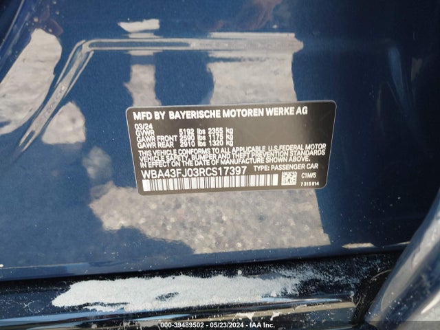 BMW 530 I 2024 WBA43FJ03RCS17397 Image 9