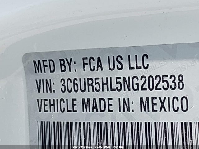 RAM 2500 Tradesman  4x4 8' Box 2022 3C6UR5HL5NG202538 Image 9