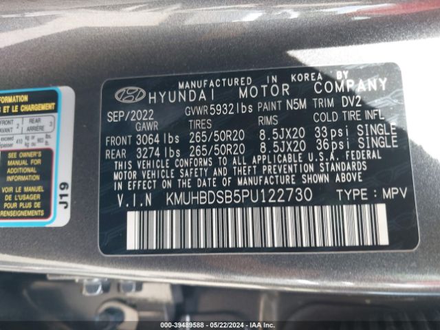 KMUHBDSB5PU122730 Genesis Gv80 2.5t Awd