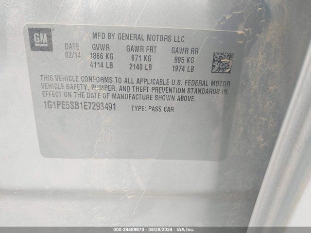 Chevrolet Cruze 2lt Auto 2014 1G1PE5SB1E7293491 Image 9