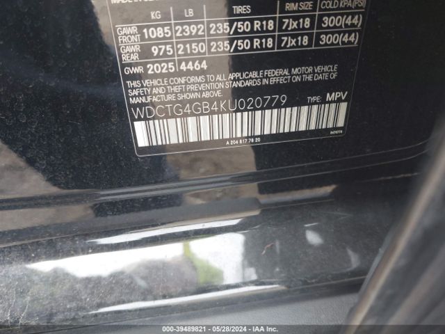WDCTG4GB4KU020779 Mercedes-Benz Gla 250 4matic