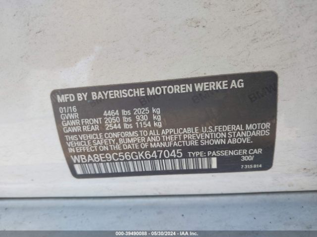 WBA8E9C56GK647045 BMW 328I