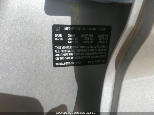 W04GL6SX6J1111404 Buick Regal Sportback Preferred
