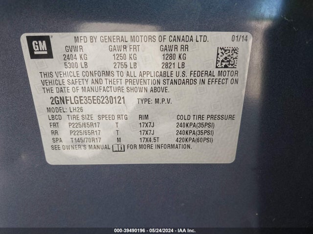 Chevrolet Equinox 2lt 2014 2GNFLGE35E6230121 Image 9