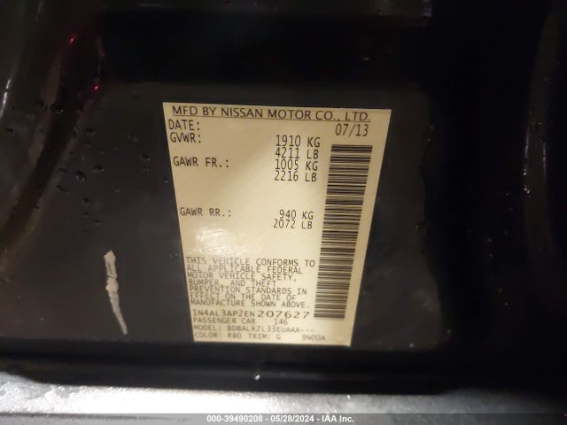 Nissan Altima 2.5 S 2014 1N4AL3AP2EN207627 Image 9