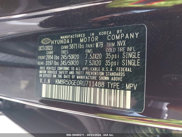 Hyundai Palisade Limited 2024 KM8R5DGE0RU711488 Image 9