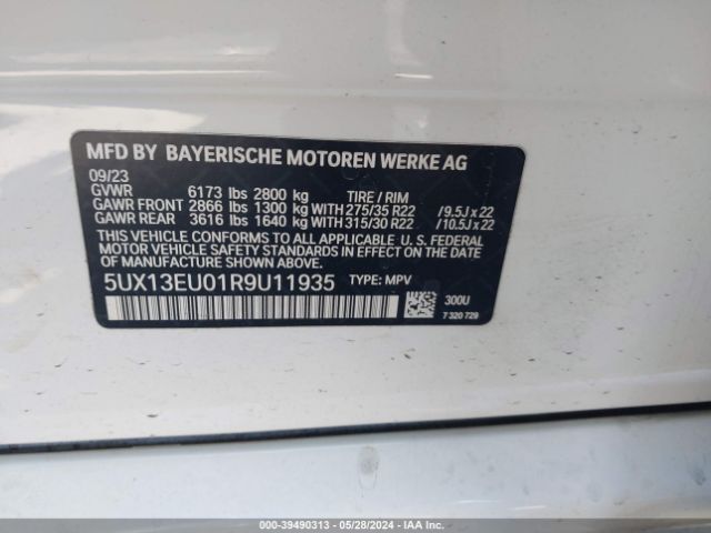 5UX13EU01R9U11935 BMW X5 Sdrive40i