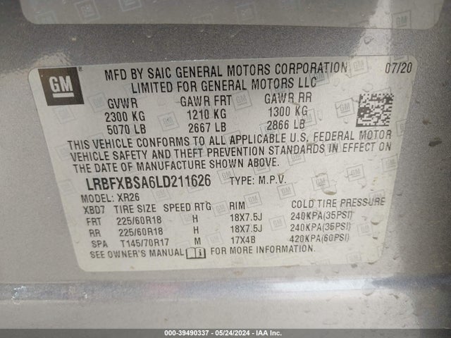 Buick Envision Fwd Preferred 2020 LRBFXBSA6LD211626 Image 9