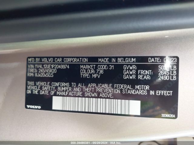 YV4L12UE1P2049974 Volvo Xc40 B5 Plus Bright Theme