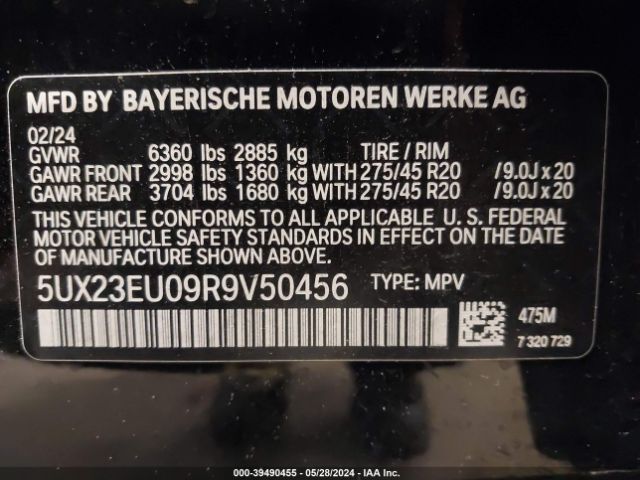 5UX23EU09R9V50456 BMW X5 Xdrive40i