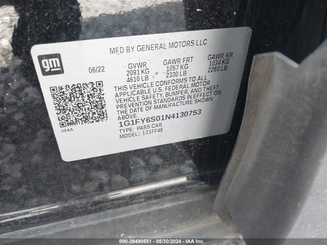 1G1FY6S01N4130753 Chevrolet Bolt Euv Fwd Lt
