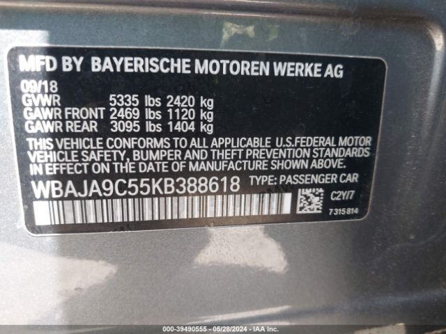 WBAJA9C55KB388618 BMW 530e Iperformance
