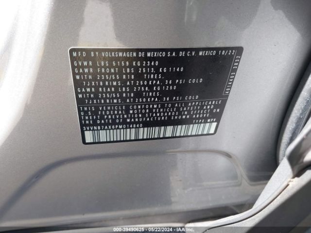 3VVNB7AX6PM014840 Volkswagen Tiguan 2.0t Se