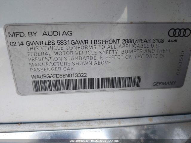 WAURGAFD5EN013322 Audi A8 L 3.0t